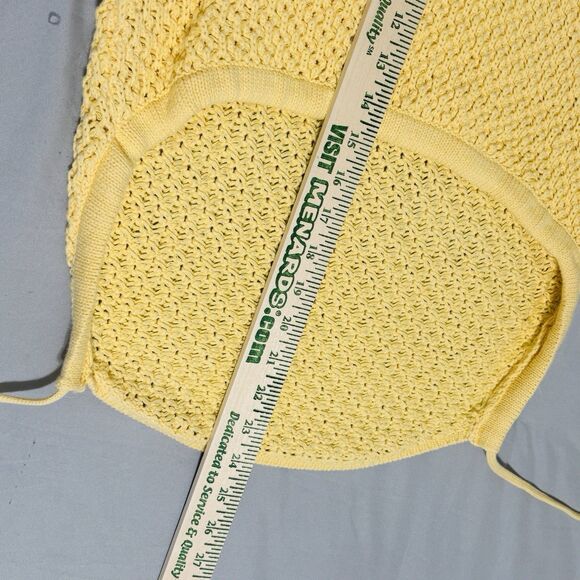 Buckle Gilded Intent Crochet Knit Crop Top Yellow Knit Sz Large - Picture 7 of 9